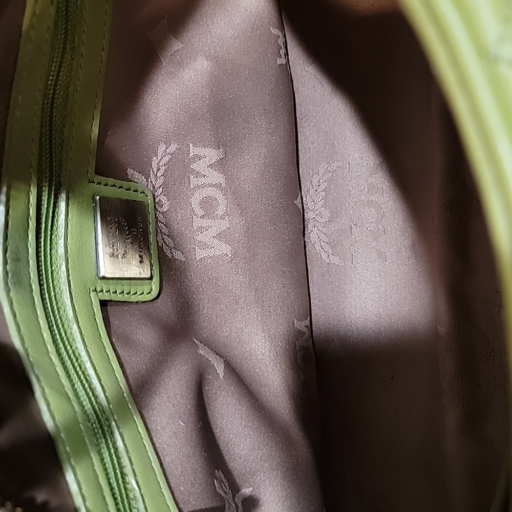 MCM EUC Leather Lime Green Quilted Satchel - Picture 9 of 11